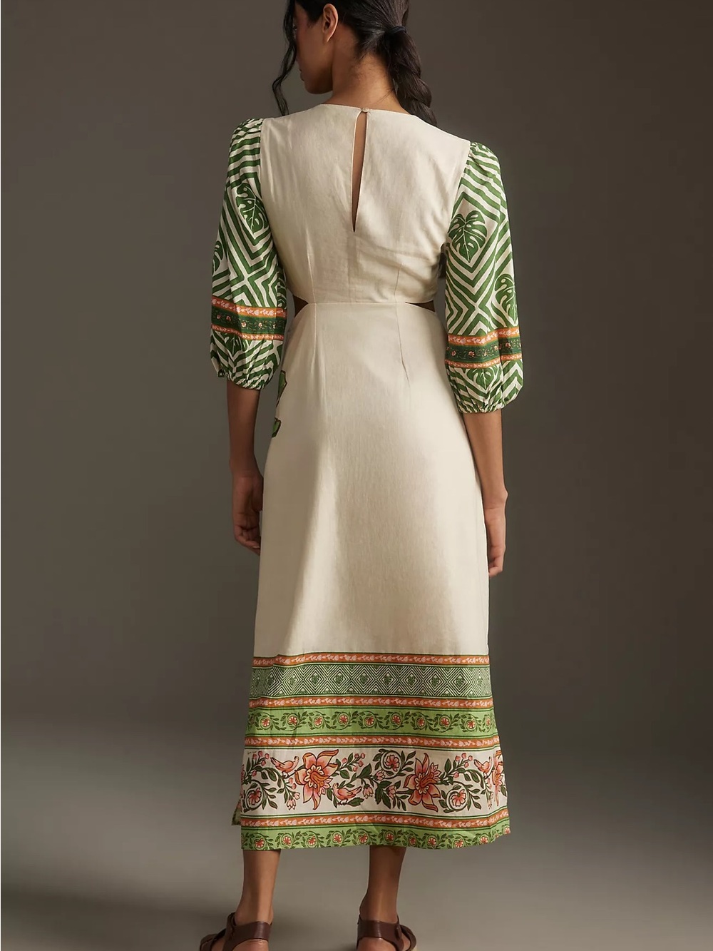 Farm Rio x Anthropologie STUNNING Palm V-Neck Midi Dress Large - Picture 2 of 4